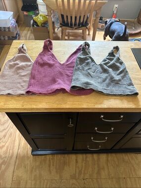 Ribbed V-Neck Bralette — Pink, Gray / black , Cream